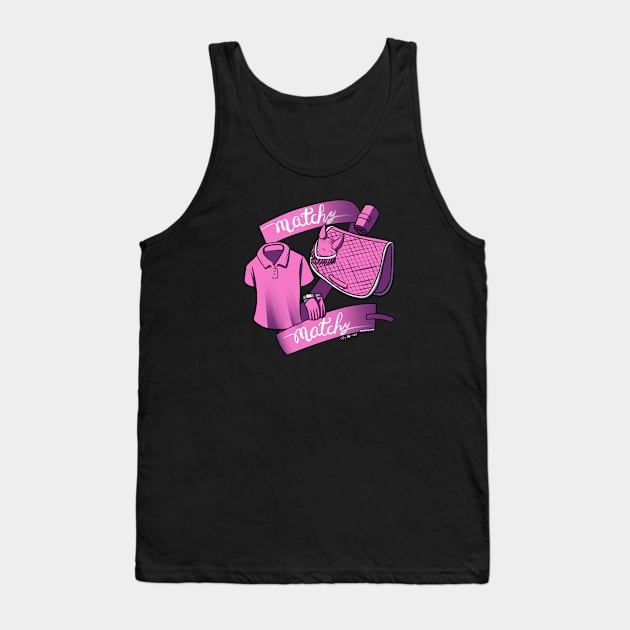 Matchy Matchy - Pink Tank Top by lizstaley